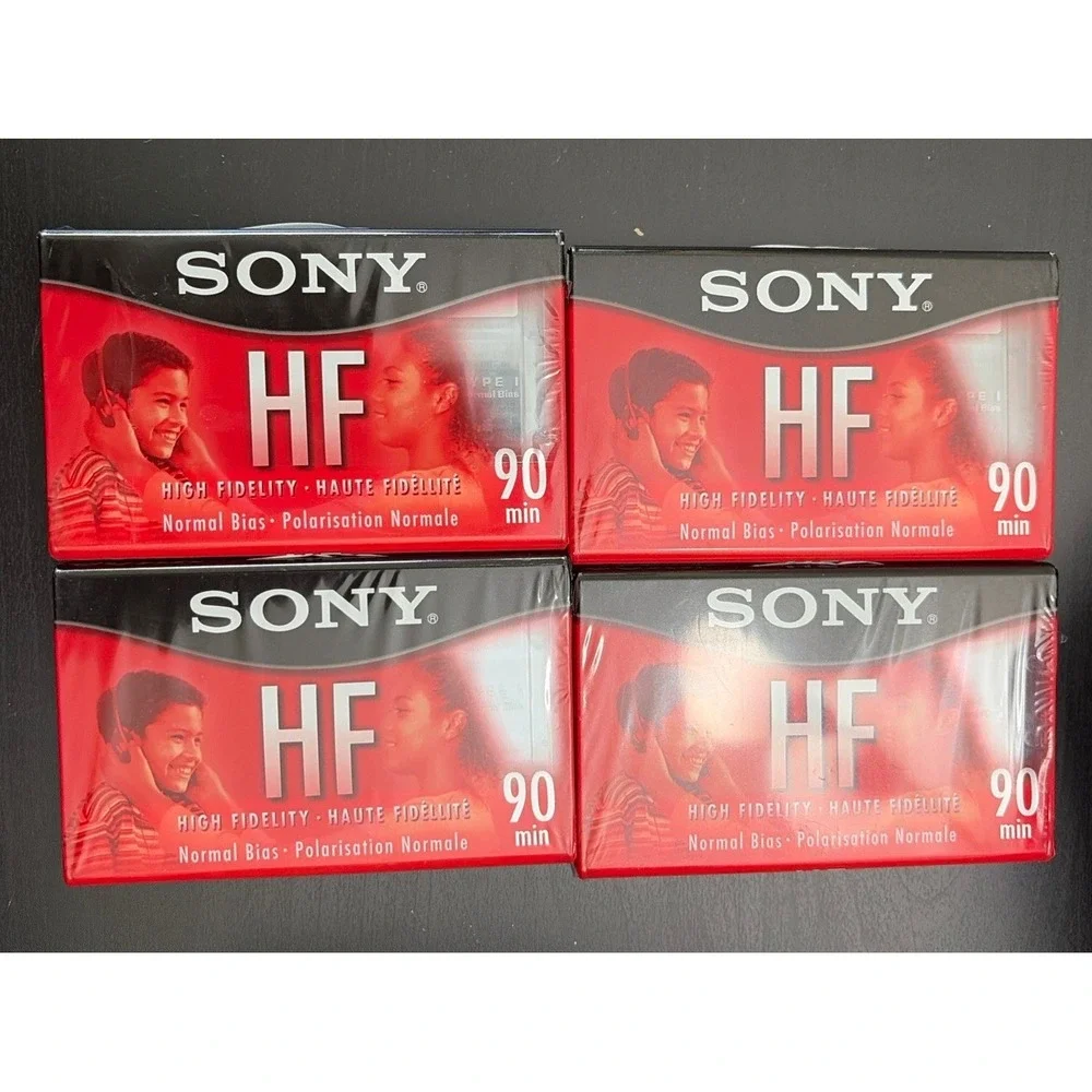 Sony Audio Cassette Tape Lot of 4 HF-90 Minute Normal Bias New Sealed